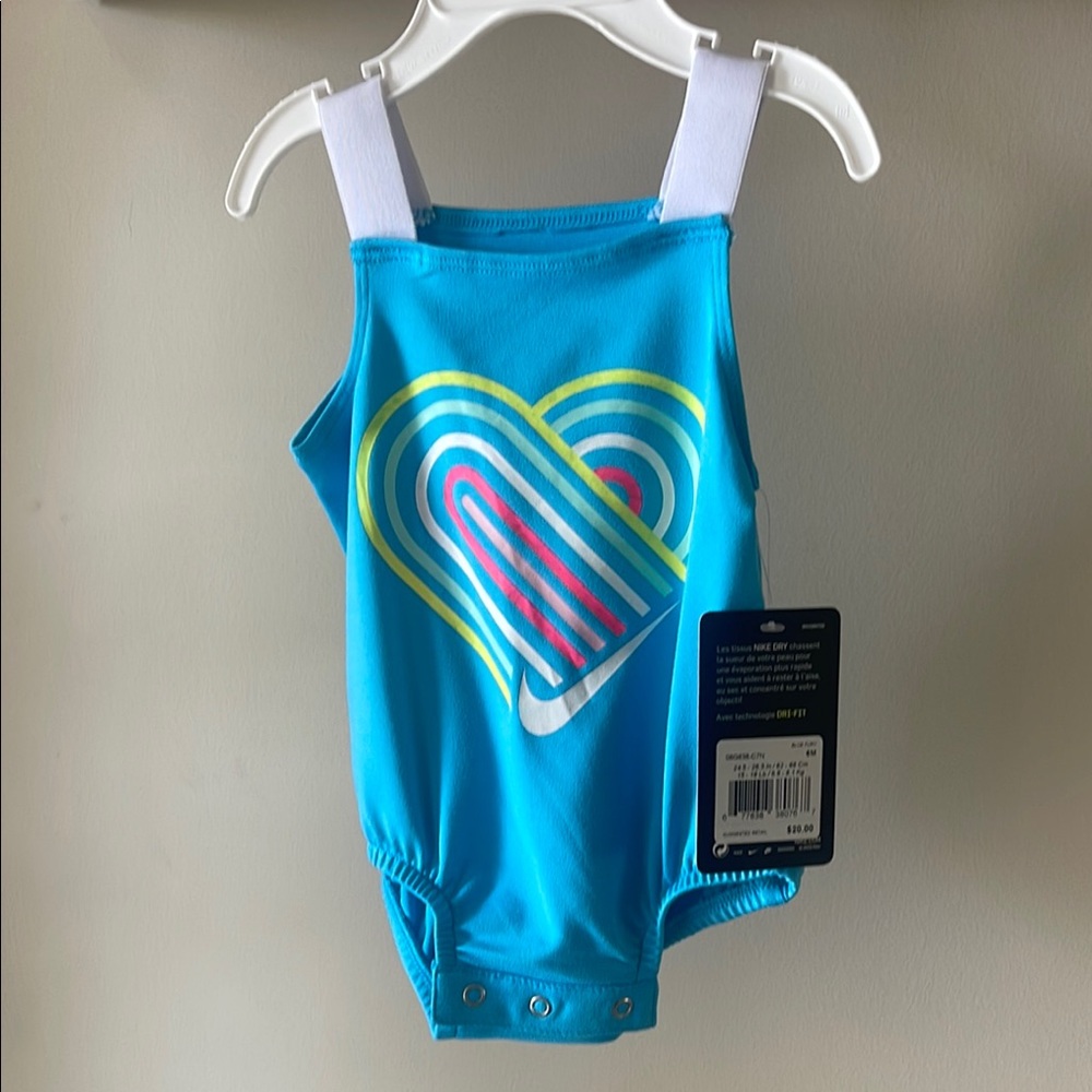 Nike Baby Blue Heart Onesie